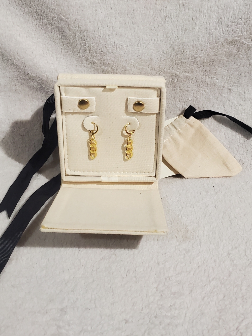 Invicta Gold Chain Drop Hoop Earrings for Women